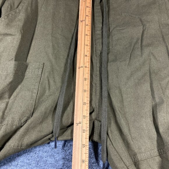 Forever 21 Linen Blend Cargo Pants Womens XL Extra Large Olive Green Parachute - Picture 6 of 11